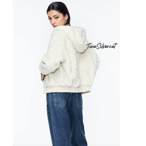 BLOGGER'S FAVE! Zara Hooded Teddy Coat NWT - Picture 9 of 12